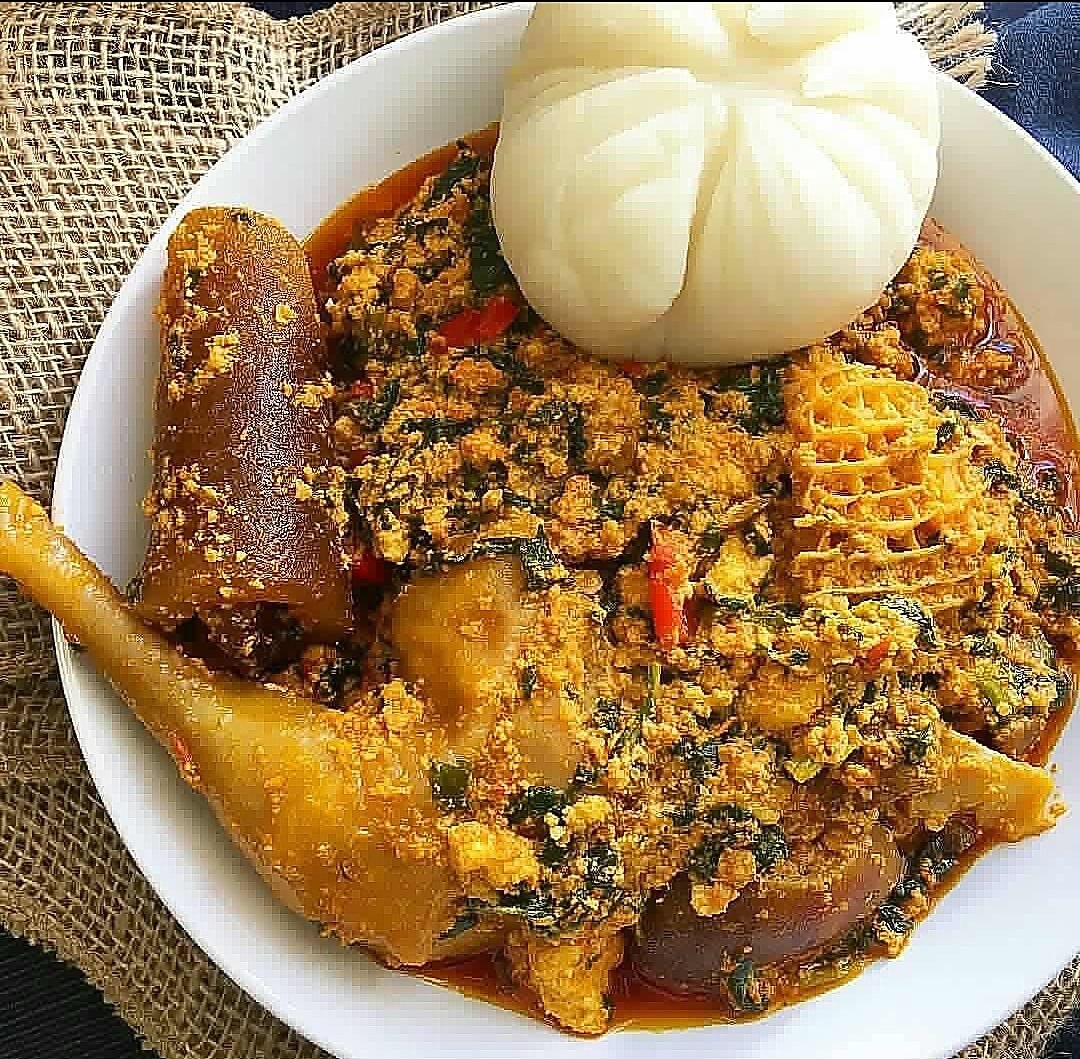 Egusi soup and pounded yam